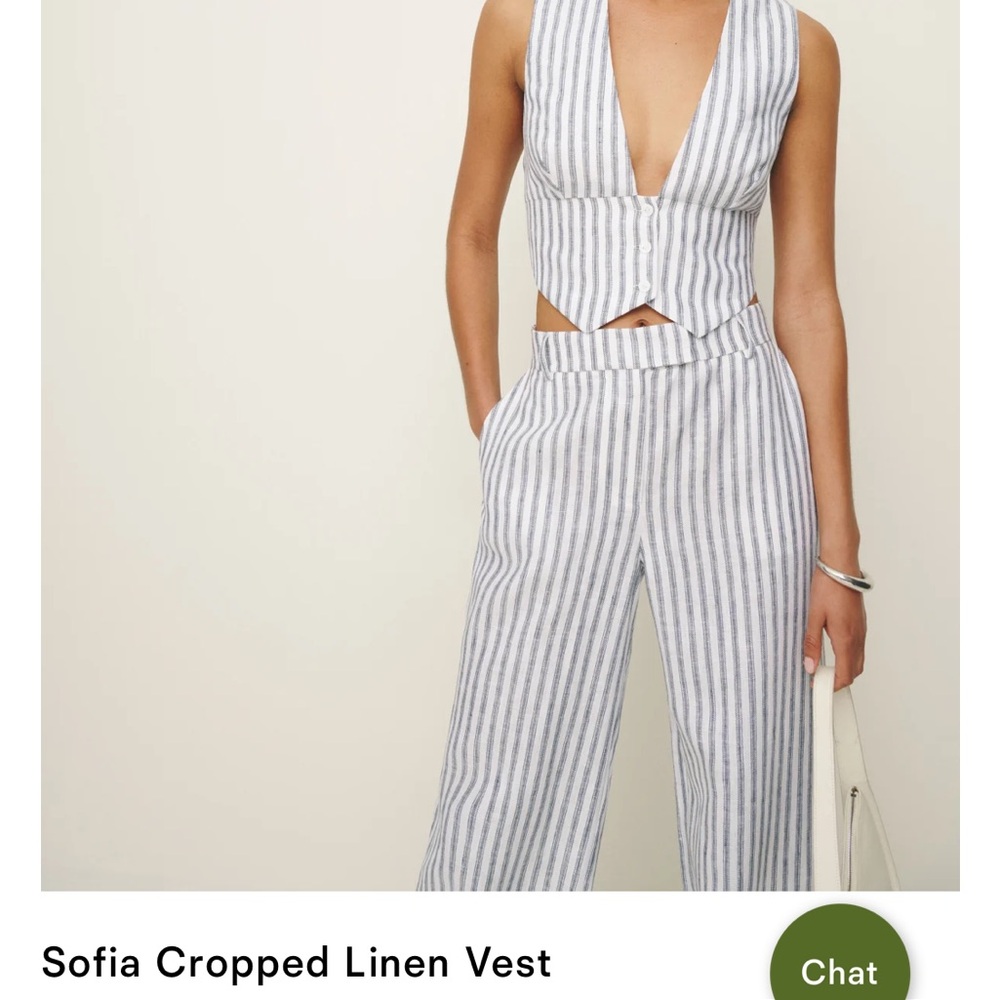 SOLD OUT Reformation Sofia Cropped Linen Vest. BNWT Never worn.